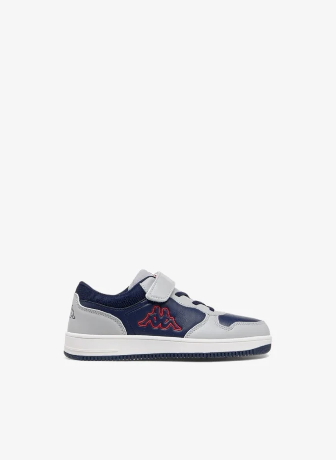 Kappa Boys' Colourblock Low Ankle Sneakers with Hook and Loop Closure