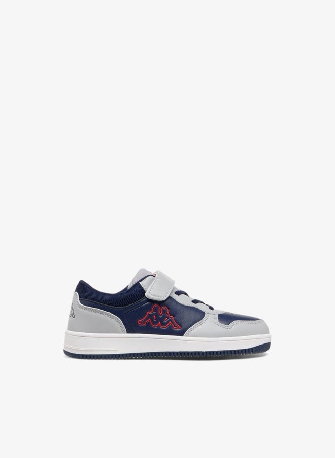 Kappa Boys' Colourblock Low Ankle Sneakers with Hook and Loop Closure - Image 1