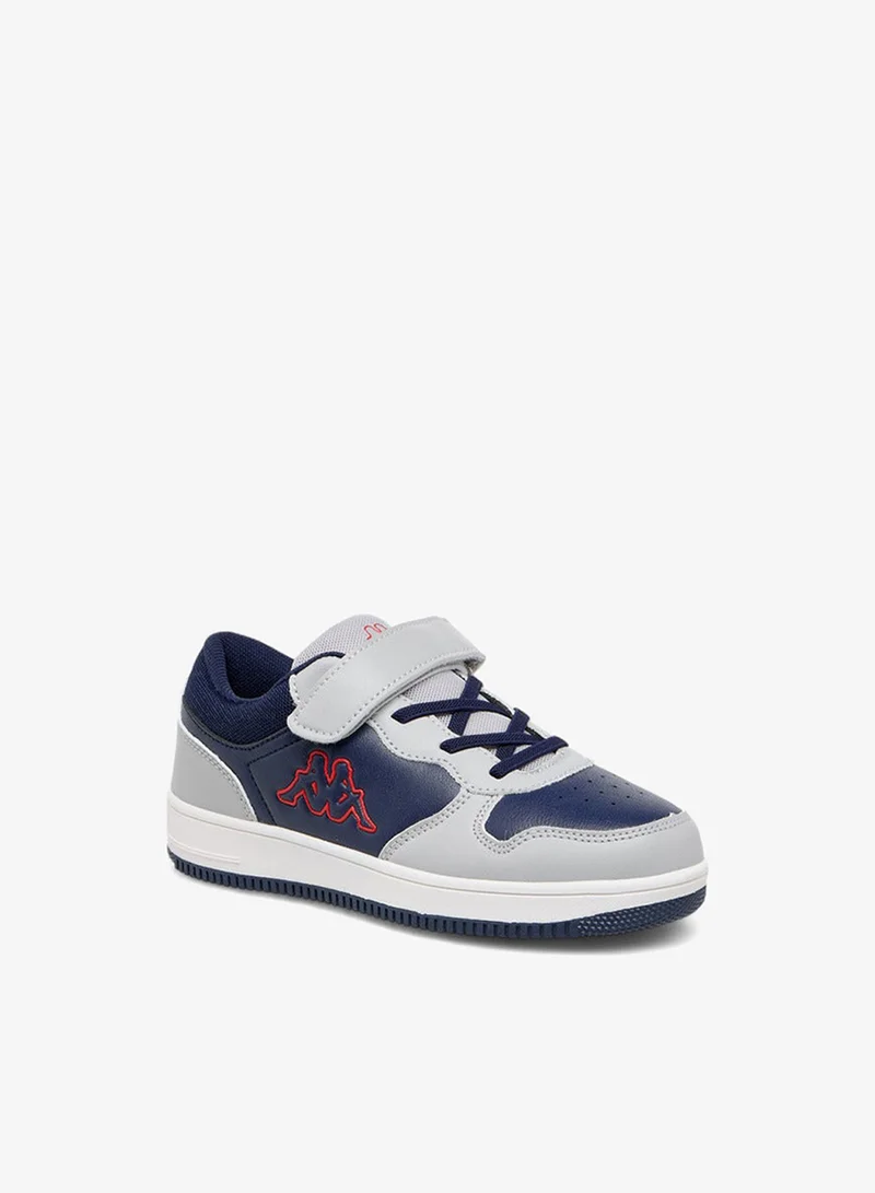 Kappa Boys' Colourblock Low Ankle Sneakers with Hook and Loop Closure