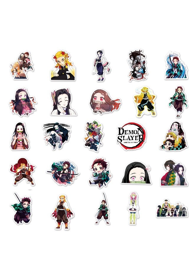 50-Piece Anime Demon Slayer Cartoon Waterproof Sticker Set，HD Fine Color Printing，Suitable for Laptop Skateboard Luggage DIY - Image 3