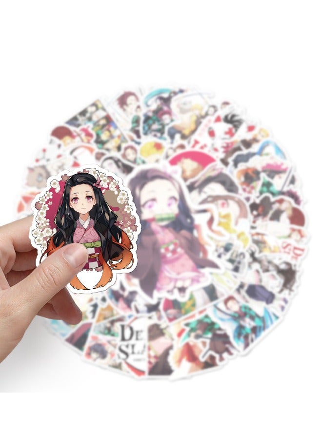 50-Piece Anime Demon Slayer Cartoon Waterproof Sticker Set，HD Fine Color Printing，Suitable for Laptop Skateboard Luggage DIY - Image 2