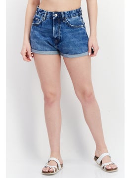 Pepe Jeans Women Washed Denim Short, Blue  - Image 1