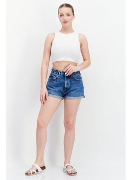 Pepe Jeans Women Washed Denim Short, Blue  - Image 2