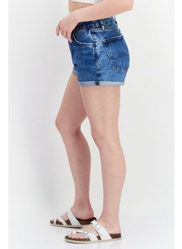 Pepe Jeans Women Washed Denim Short, Blue  - Image 3