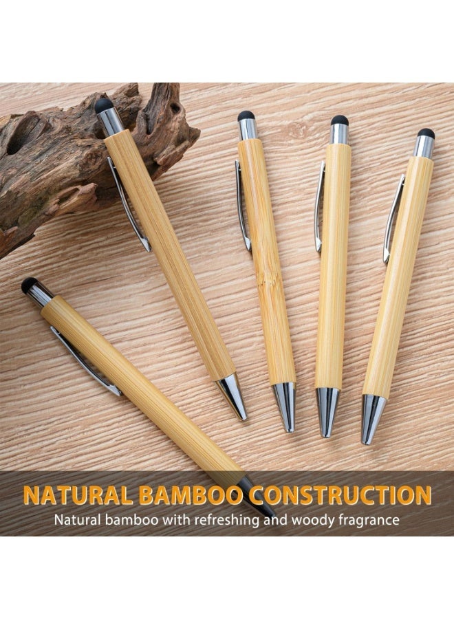 Rich Life Bamboo Pens Bulk with Touch Stylus Tip | Wooden Bamboo Ballpoint Pens Custom Engraving Stylus Pen Gift for Office School Business Promotional Use - Image 3