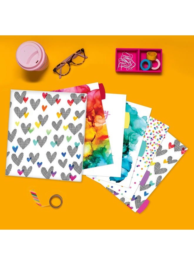 AVERY + Amy Tangerine Designer Collection Binder, 1"Round Rings, 175-Sheet Capacity, Hatch mark Hearts (28320) - Image 4