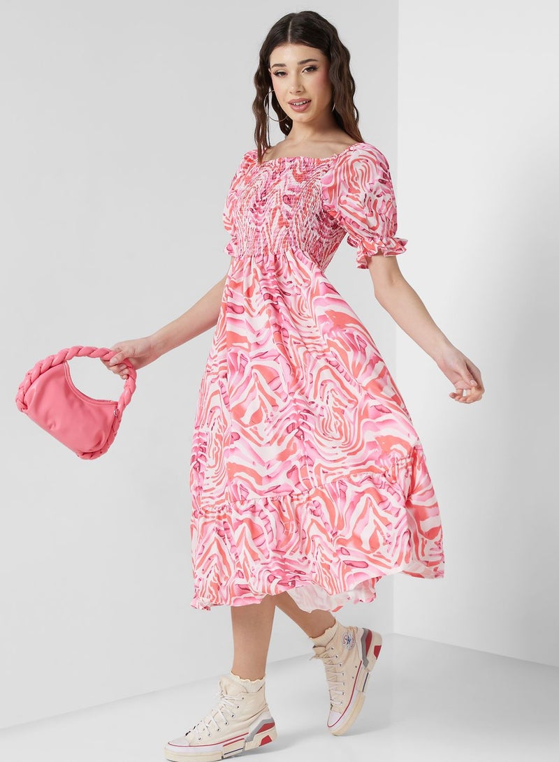 جينجر فستان بطبعة زهور - Image 1