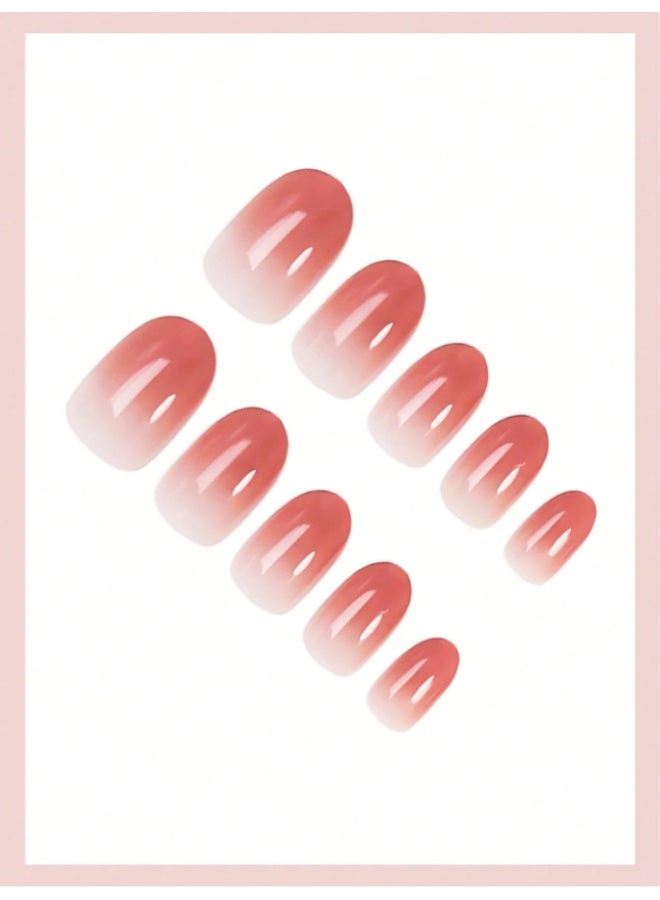 Tuline 24 pieces of gradient pink false nails - Image 3