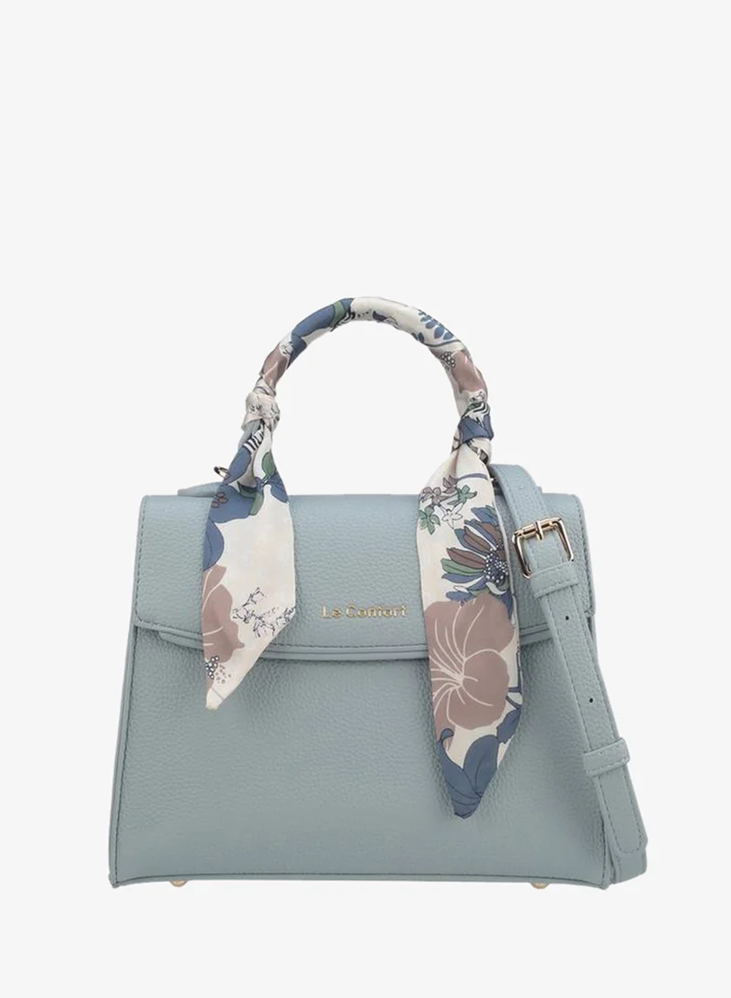 Le Confort Textured Crossbody Bag With Scarf Accent