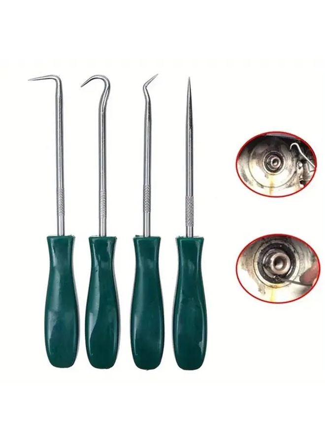 Green Heavy Duty Metal Oil Seal Puller Set 4pcs Automotive O Ring Gasket Removal Tool - Image 2