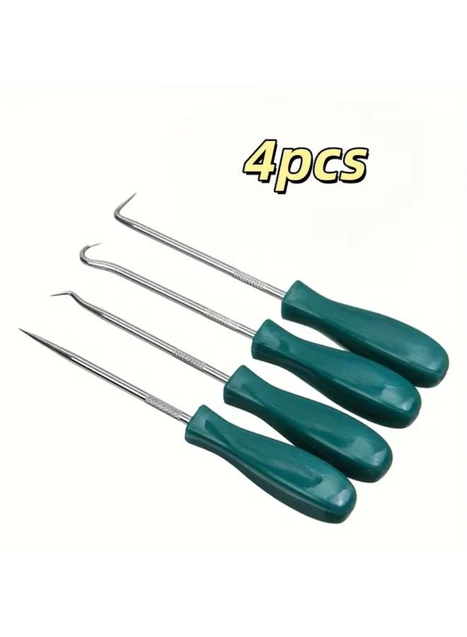 Green Heavy Duty Metal Oil Seal Puller Set 4pcs Automotive O Ring Gasket Removal Tool - Image 1