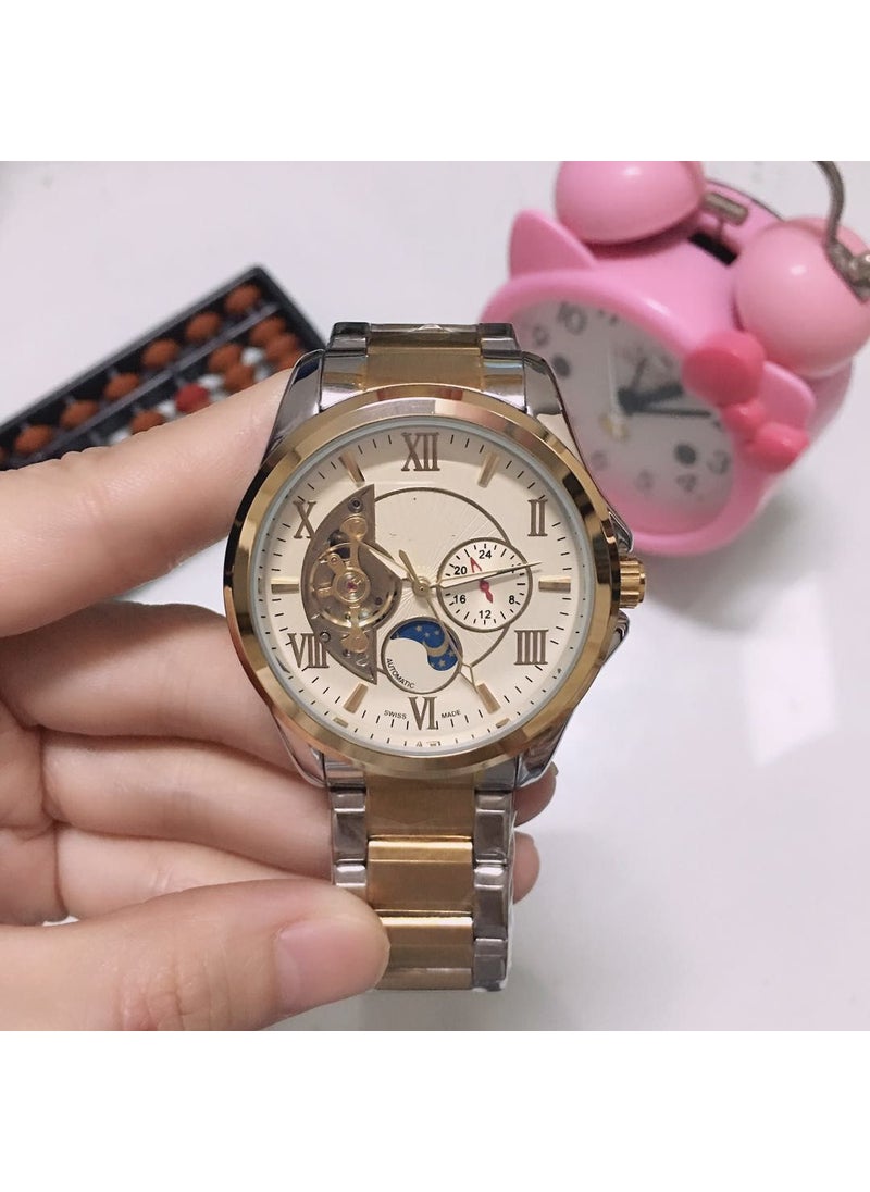 Generic Luxury Gold High Quality Glass Mirror Mens Full 007 Automatic Mechanical Watch Famous Craftsman Steel Strip Table Drop Shipping2 2 