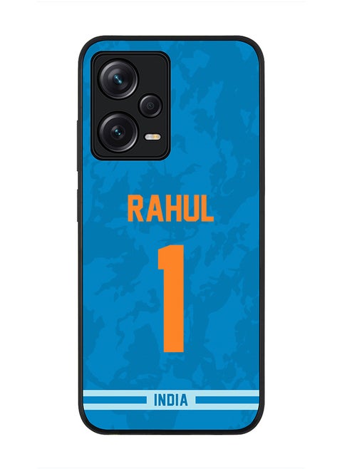 Cover for Redmi Note 12 Pro 5G, Rugged Black Slim fit Soft Flexible Thin Protective Phone Cases - Player Name - KL Rahul, Jersey Number- 1