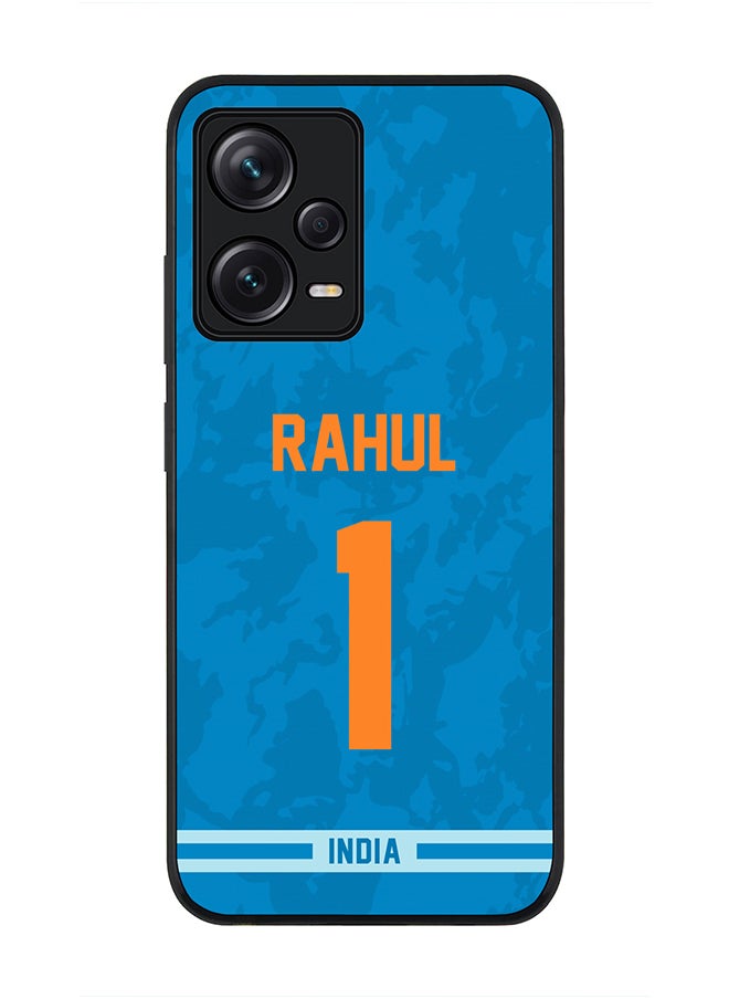 Stylizedd - Cover for Redmi Note 12 Pro 5G, Rugged Black Slim fit Soft Flexible Thin Protective Phone Cases - Player Name - KL Rahul, Jersey Number- 1 - Image 1