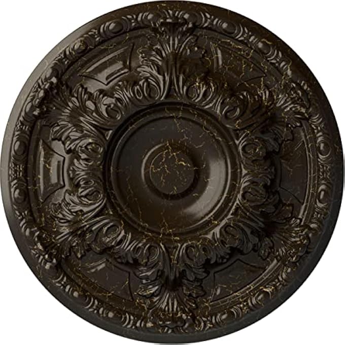 CM19GASHC GRANADA CEILING MEDALLION, 19"OD X 1 1/2"P (FITS CANOPIES UP TO 7 1/8"), HAND-PAINTED STONE HEARTH LE - Image 2