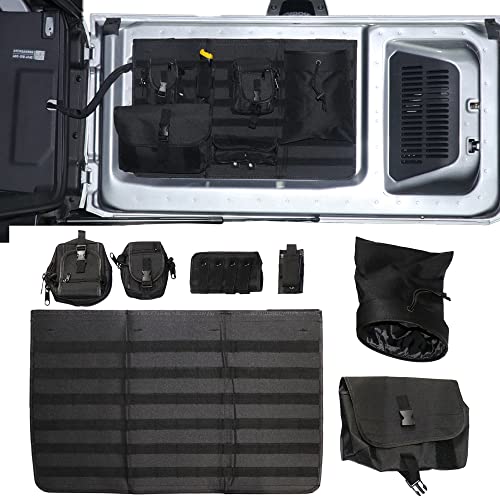 RERPRO Tailgate Storage Bag for 2021 2022 2023 2024 2025 Ford Bronco 2/4 Door Interior Accessories Cargo Tools Organizer Rear Trunk Pockets Detachable Oxford Bags, 7Pcs/Set Black - Image 1