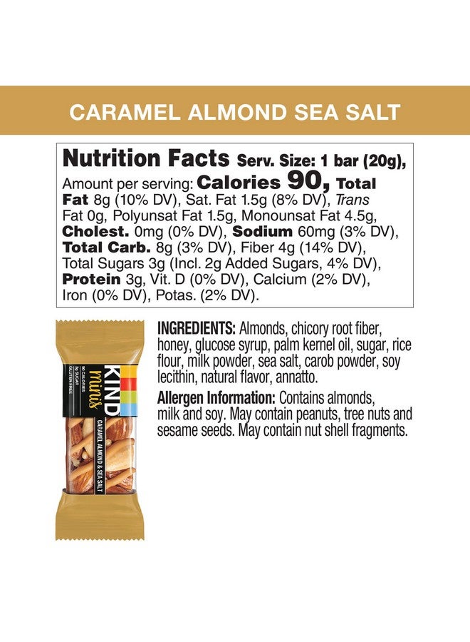 KIND Minis Healthy Snack Bar, Caramel Almond & Sea Salt, 3g Sugar, Gluten Free Bars, 0.7 OZ, (80 Ct) - Image 4