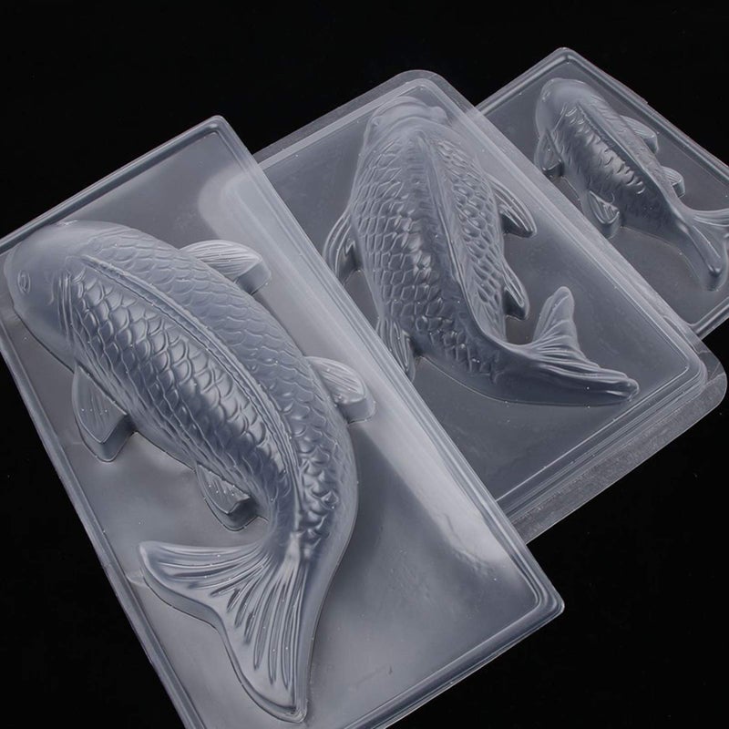 EORTA EORTA 3 Pack 3D Fish Shaped Jelly Molds PP Plastic ChocolateCandyFondantMousse Making Mold for Cake Decoration Cake Topper DIY Art Crafts Sugarcraft Clear 