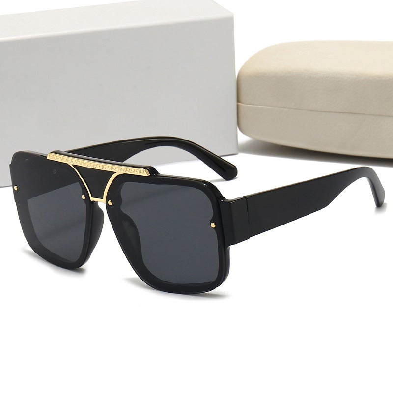 Generic Unisex Fashion Sunglasses Trendy 8687Black frame Black gray sheet Black frame Black gray sheet 