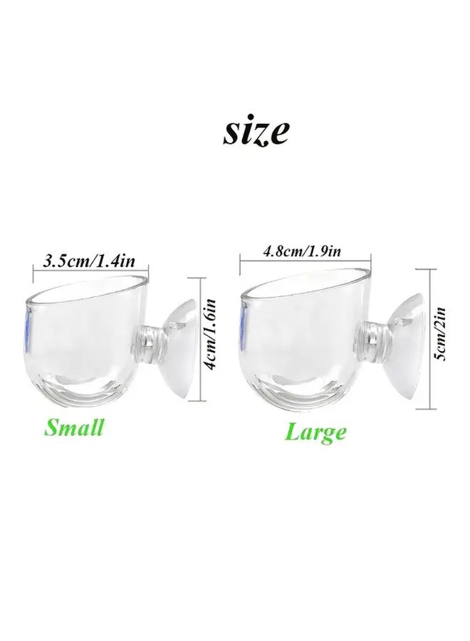 3 Pcs Acrylic Aquarium Water Grass Cup with Suction Cup 2 In 1 Aquatic Plant Pot Rack Red Worm Feeder Fish Tank Feeding Cup Small - Image 2
