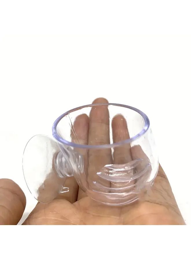 3 Pcs Acrylic Aquarium Water Grass Cup with Suction Cup 2 In 1 Aquatic Plant Pot Rack Red Worm Feeder Fish Tank Feeding Cup Small - Image 3