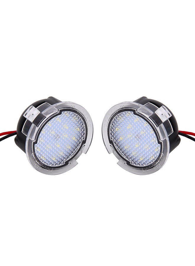 Loquat 2-Piece DC 12V 2W 6000K 120LM 18-LED Side Rear View Mirror Puddle Lights Lamp For Ford 2013-2017 Explorer/2015-2017 Taurus/2015-2017 Edge/2015-2017 Mondeo - Image 1