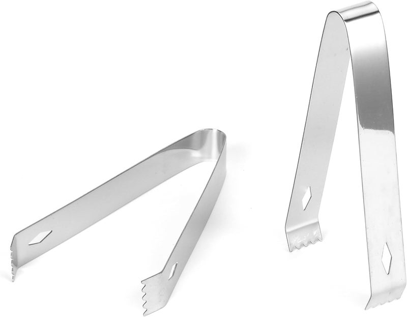 USATDD 2 Pack Ice Tongs 5.9 Inch Small Serving Tongs Food-Grade Small Tongs for Appetizers Stainless Steel Sugar Tongs Ice Tongs for Ice Bucket Party Coffee Bar, Silver - Image 1