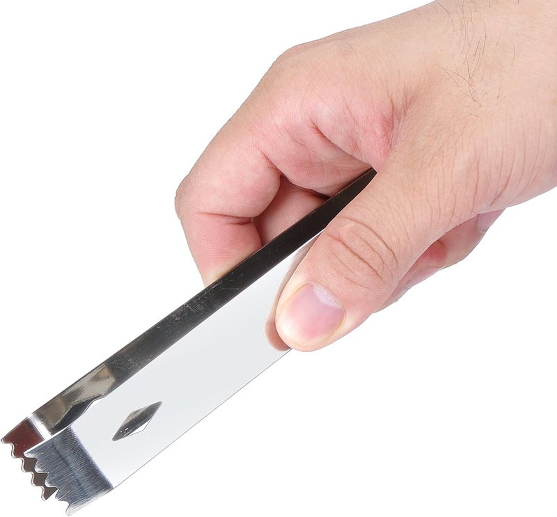 USATDD 2 Pack Ice Tongs 5.9 Inch Small Serving Tongs Food-Grade Small Tongs for Appetizers Stainless Steel Sugar Tongs Ice Tongs for Ice Bucket Party Coffee Bar, Silver - Image 3