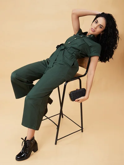 globus Women Waist Tie Up Long Jumpsuit