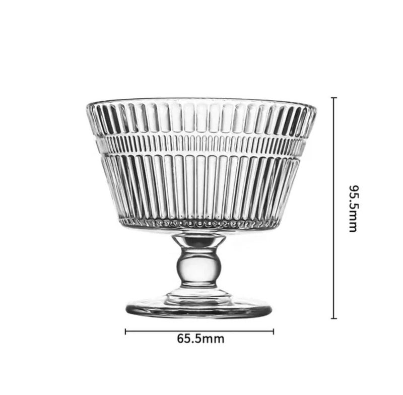 BuntyChiku Glass Ice Cream Bowls Set of 4 Glass Dessert Cups with Gold Spoon Fruit Parfait Cups for Sundae Ice Cream Fruit Cocktail 75oz Footed Dessert Cups6 Pcs 250 ml - Image 3