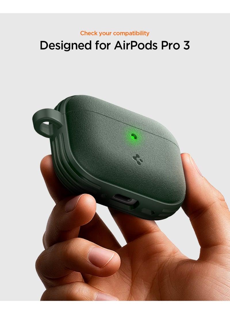Spigen Vault AirPods Pro 3 Case (3rd Generation) Shockproof Protective Cover with Carabiner (2025) Secure Lock Magnets Embedded - Midnight Green - Image 2