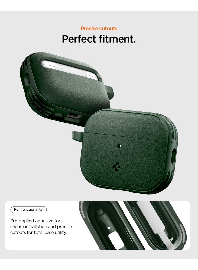 Spigen Vault AirPods Pro 3 Case (3rd Generation) Shockproof Protective Cover with Carabiner (2025) Secure Lock Magnets Embedded - Midnight Green - Image 5