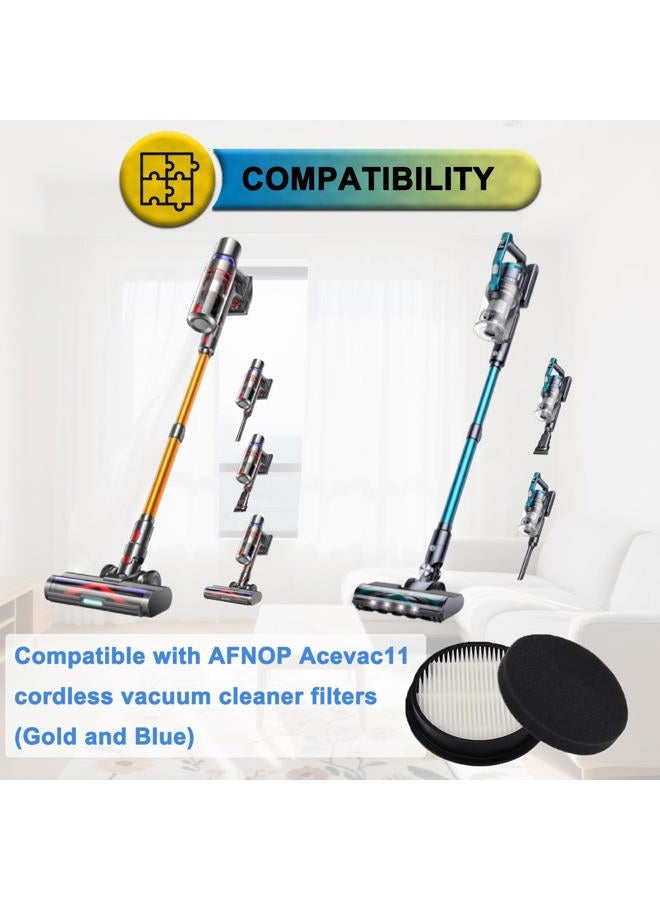 SpaceTent AceVac 11 HEPA Vacuum Replacement Filter Compatible with AFNOP Acevac11 Cordless Vacuum Cleaner (4 Pack Hepa Filters and 4 Pack Sponge Sets) - Image 2