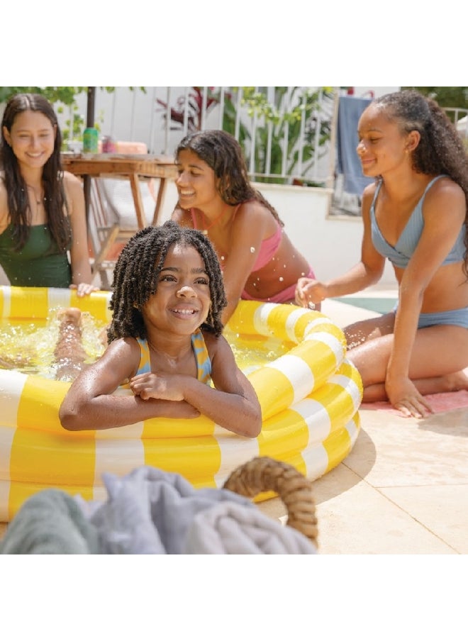INTEX - Zesty Lemon Design Round Inflatable Kiddie Pool Yellow and White 1.47 m x 33 cm INT58432 - Image 1