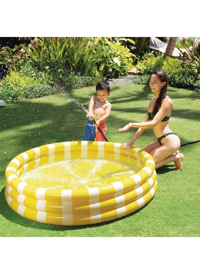 INTEX - Zesty Lemon Design Round Inflatable Kiddie Pool Yellow and White 1.47 m x 33 cm INT58432 - Image 1