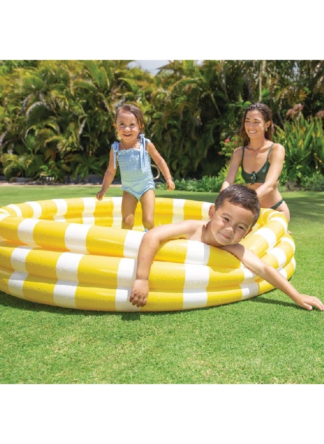 INTEX - Zesty Lemon Design Round Inflatable Kiddie Pool Yellow and White 1.47 m x 33 cm INT58432 - Image 1