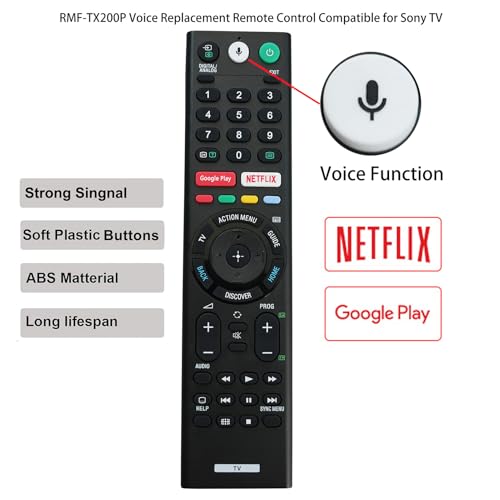 Kassionel Voice Replacement Remote Control RMFTX200P Compatible for Sony TV KD75X9400E KD55X9300E KD65X9300E KD55X8500D KD65X9300D KD75X9400D KD65X8500D KD55X9300D KD49X7000D RMFTX200T RMFTX200C - Image 3