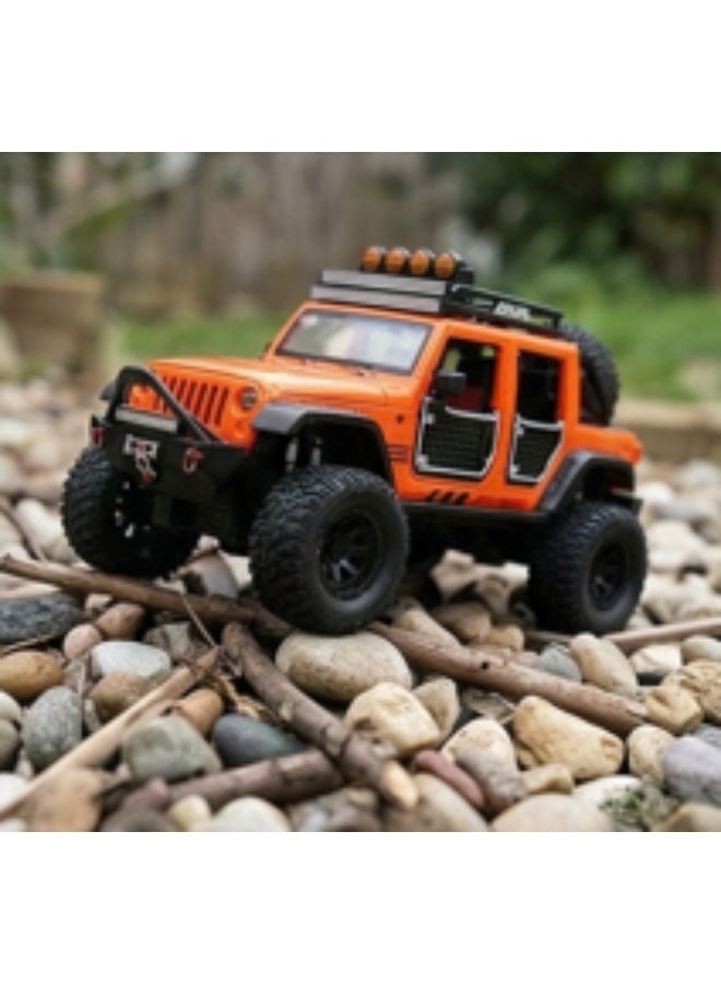 لعبة جيب، نموذج مصغر بمقياس 1:24 لسيارة جيب رانجلر روبيكون من شركة جيب أوف رود كينجز | نموذج جيب برتقالي لهواة الجمع والأطفال | تفاصيل واقعية وبنية متينة - Image 5