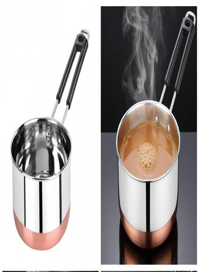 SHIFA CRAFT Tea Maker Milk Coffee pan bhgoni Stainless Steel Copper Bottom Sauce Pan, Flat Base Sauce Pan, Tea Pan, Milk Pan Tapeli Patila, Pot Saucepan 10 no. (1 Litter)/ - Image 3