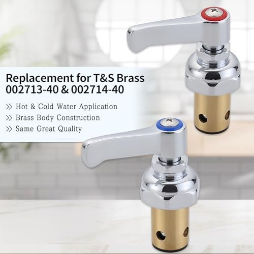 hansengroyi Hot and Cold Side Handle Stem Assembly for TS Brass Eterna Spindle Assembly Replace 00271340 00271440 Fits for All TS Faucets Valve Replacement Part - Image 3