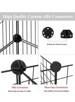 Reelyo 2 Floors 1 Row Pet Shop Outdoor Cat Cage Cat Show Metal Foldable Cat Cage Black  - Image 4