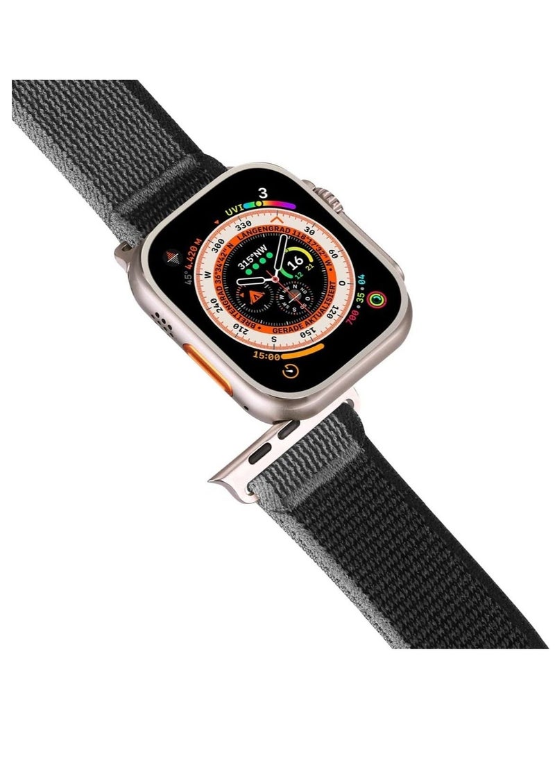 Generic - Compatible with Apple Watch Strap 44mm Ultra 49mm 45mm 42mm Replacement Band for iwatch series 8 7 6 SE 5 4 3 2 1 Stretchy Braided Nylon Sport Trail Loop Wristband for Men Women,Black/orange - Image 1