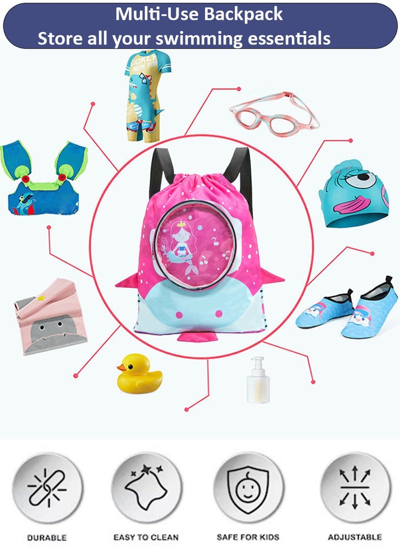 QUTOOB Adorable Backpack For Kids, Boys, Girls - Large Capacity Backpack With Wet And Dry Separation Compartment - Swimming Bag - Waterproof Bag for Swimming Supplies, Beach, Gym, Sports, Pool, Etc  - Image 2
