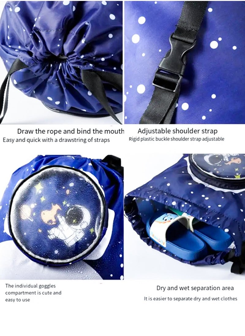 QUTOOB Adorable Backpack For Kids, Boys, Girls - Large Capacity Backpack With Wet And Dry Separation Compartment - Swimming Bag - Waterproof Bag for Swimming Supplies, Beach, Gym, Sports, Pool, Etc  - Image 5