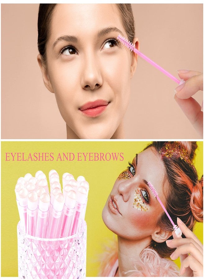 Dming 20 Pieces Disposable Mascara Brushes Eyelash Brush Wand Diamond Mascara Wands with Tube Makeup Tool Lash Spoolies Sanitary Brushes Lash Extension Supplies (Tube Sky Pink 20) - Image 4