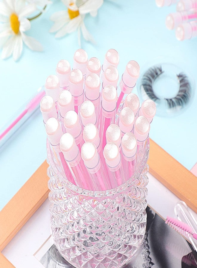 Dming 20 Pieces Disposable Mascara Brushes Eyelash Brush Wand Diamond Mascara Wands with Tube Makeup Tool Lash Spoolies Sanitary Brushes Lash Extension Supplies (Tube Sky Pink 20) - Image 5