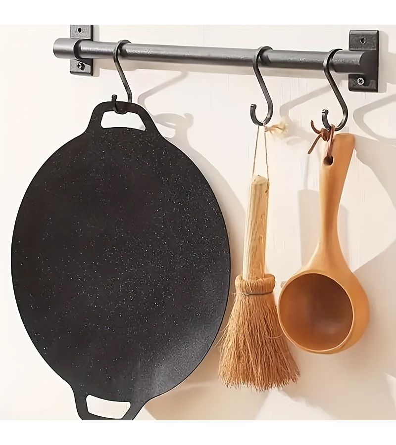 3pcs Cast Iron Cookware Set Nonstick Portable Easy Clean Black Speckled Interior Camping Stovetop Oven Use - Image 5