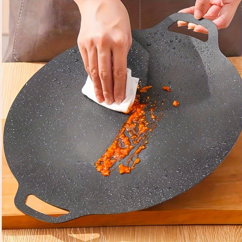 3pcs Cast Iron Cookware Set Nonstick Portable Easy Clean Black Speckled Interior Camping Stovetop Oven Use - Image 2