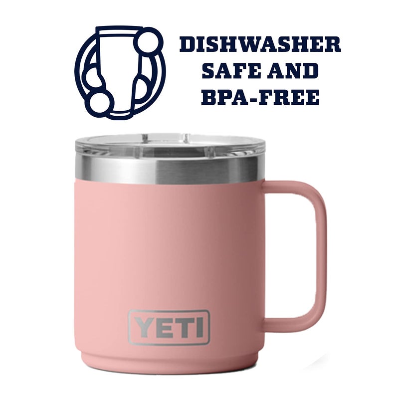YETI Rambler 10 oz Stackable Mug  Stainless Steel  Vacuum Insulated with MagSlider Lid  Sandstone Pink - Image 4