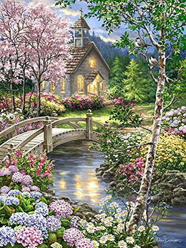 Springbok Puzzle to Remember Alzheimer Dementia Activity 60 Piece Jigsaw Puzzle Spring Chapel Made in USA - Image 1